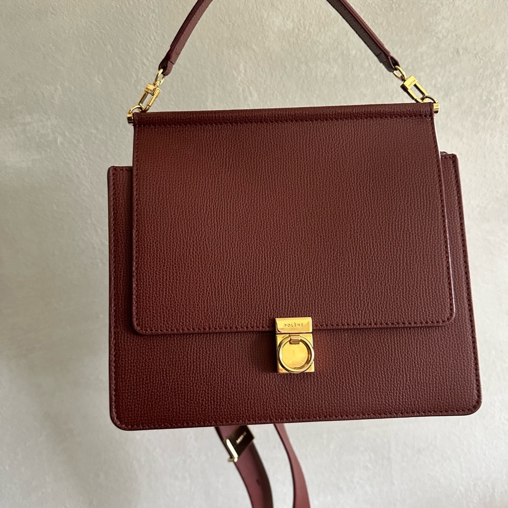 Polene Numero Sept Cognac Leather Bag